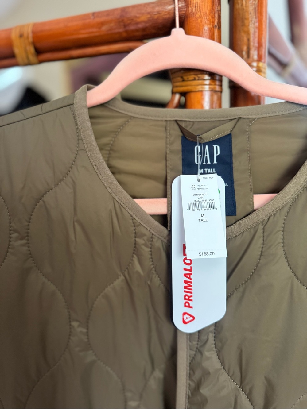 GAP Recycled Lightweight Oversized Quilted Liner Jacket - Picture 7 of 8
